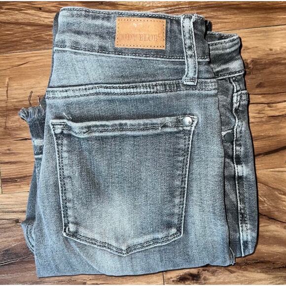 Judy Blue Denim Skinny Fit Gray High Rise Jeans Size 7 Distressed Ankle - Picture 13 of 13